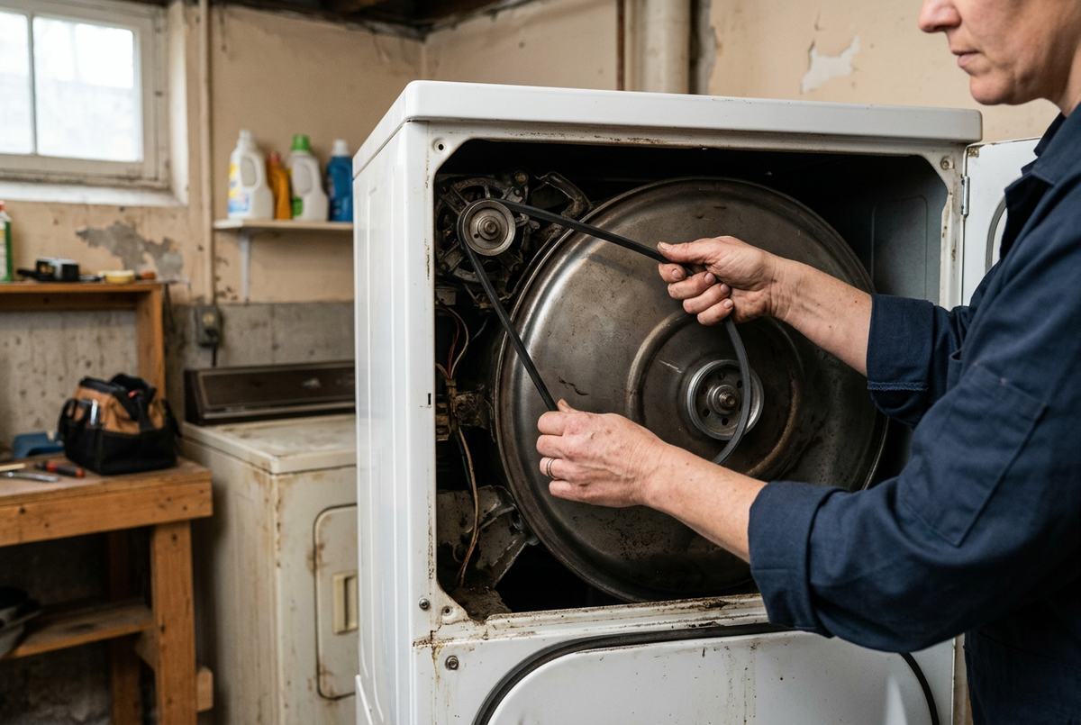 Dryer Repair technician at work