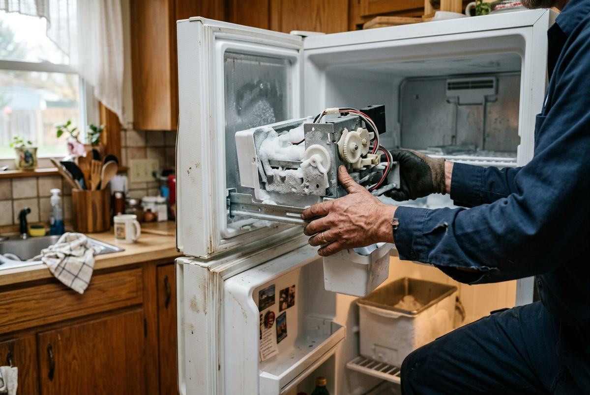 Ice Maker Repair technician at work