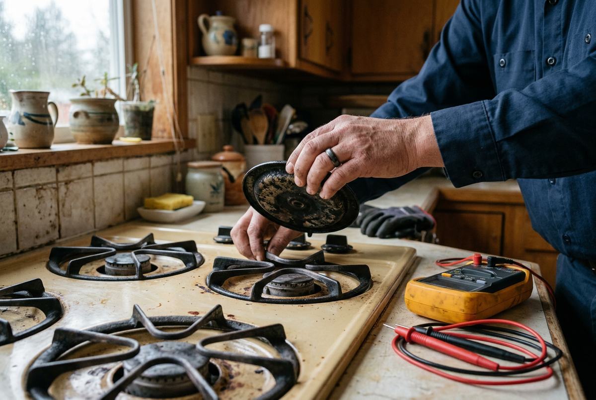 Stove & Range Repair technician at work